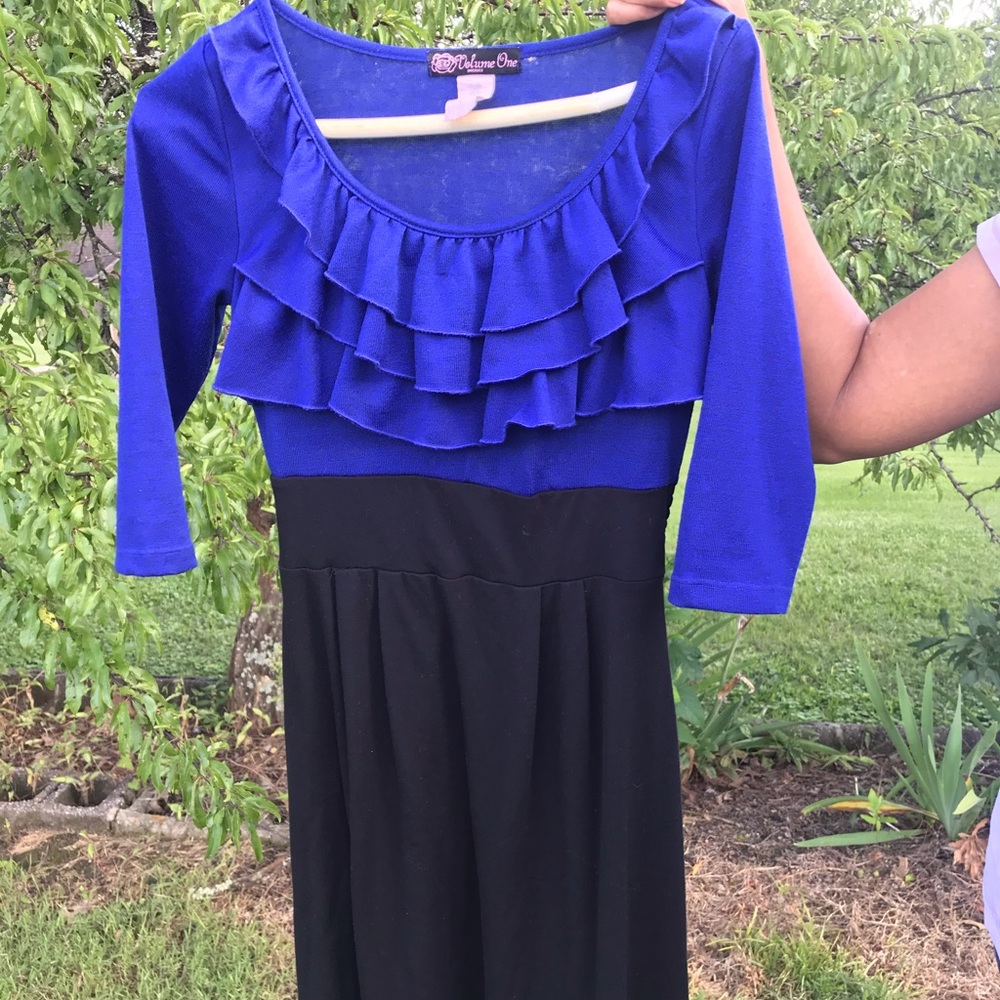 Blue and black dress 👗